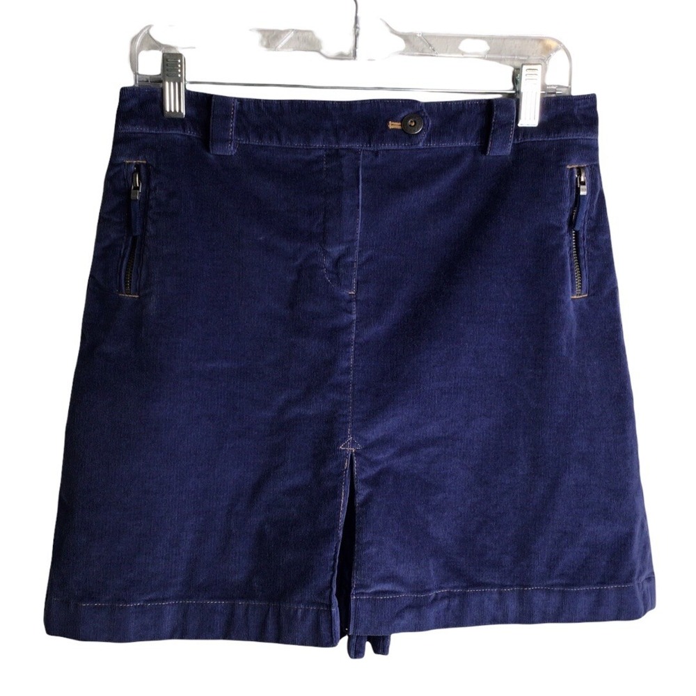 Brooks Brothers Skirt Sz 6 Navy Blue Mini Corduroy Pockets Preppy Academia Work